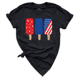 Ice Cream US Flag Shirt Black - Greatwood Boutique