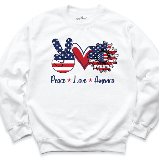 Peace Love America Shirt White -Greatwood Boutique