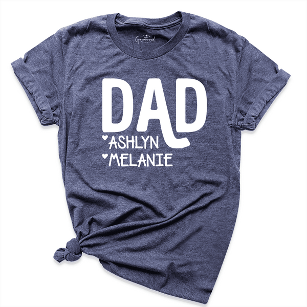DAD With Kid's Names Custom Shirt Navy - Greatwood Boutique