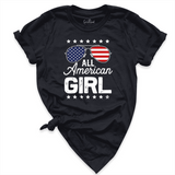 All American Girl Shirt Black - Greatwood Boutique