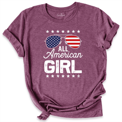 All American Girl Shirt Maroon - Greatwood Boutique