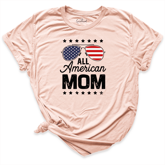 All American Mom Shirt Peach - Greatwood Boutique