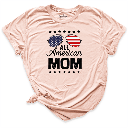 All American Mom Shirt Peach - Greatwood Boutique