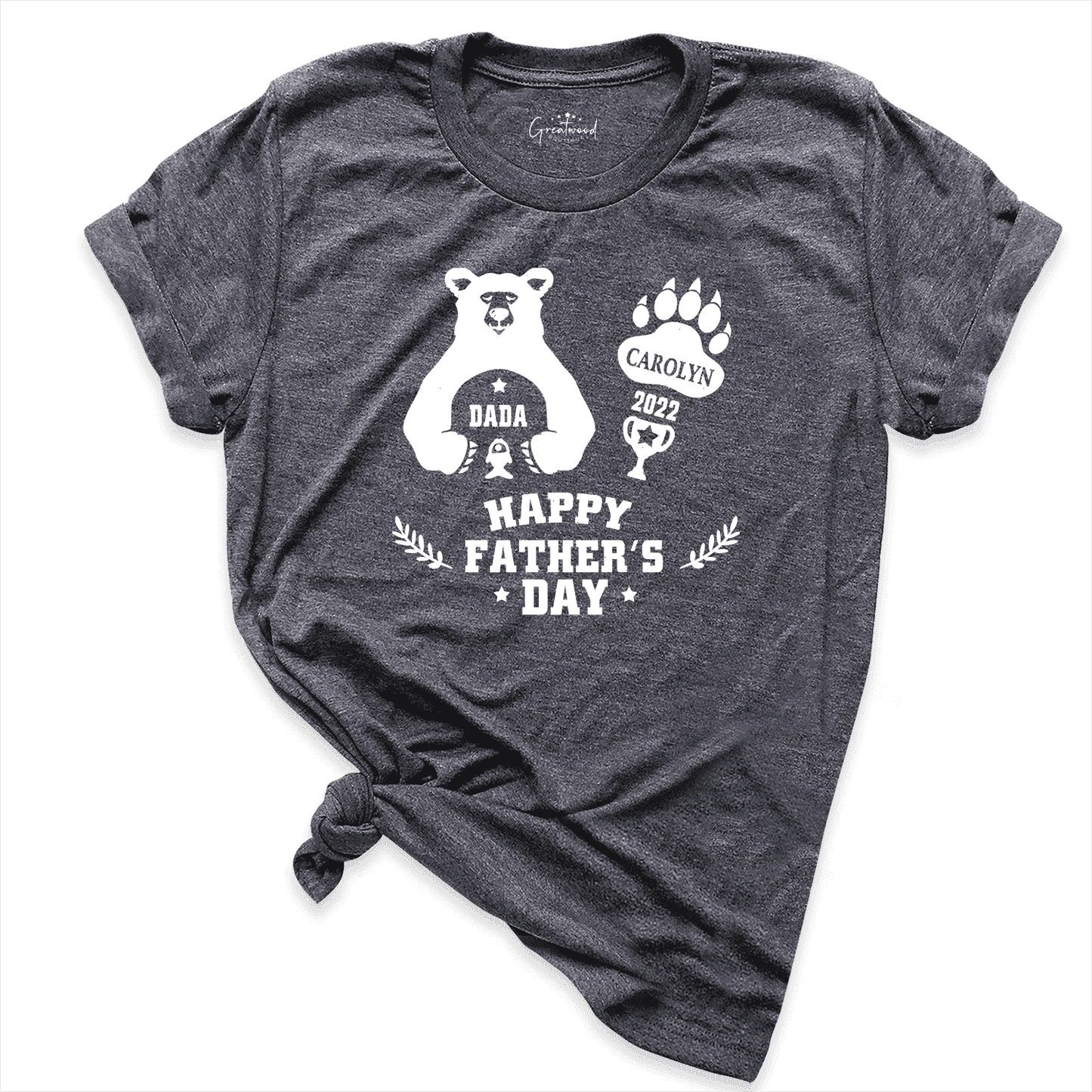 Our First Fathers Day Custom Bear Shirt D.Grey - Greatwood Boutique
