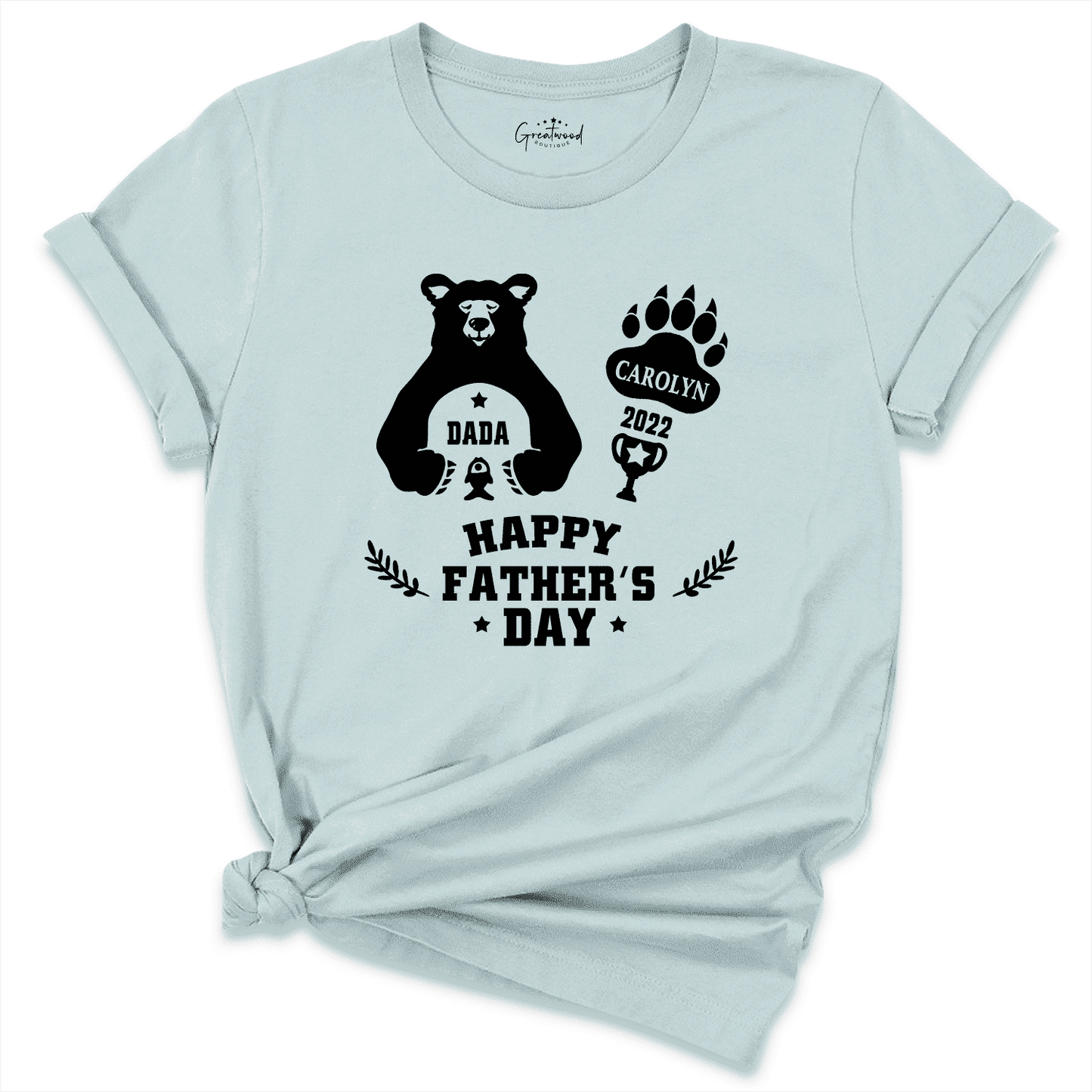 vOur First Fathers Day Custom Bear Shirt Blue - Greatwood Boutique