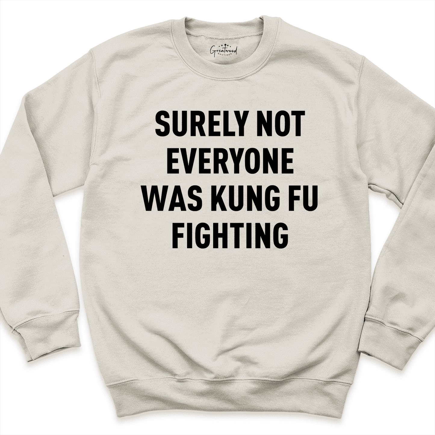 Kung-Fu Fighting Mens Sweatshirt Sand - Greatwood Boutique