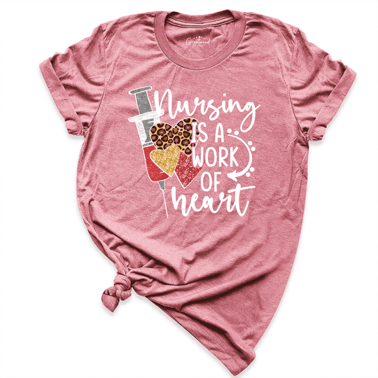 Leopard Heart Nurse Shirt Mauve - Greatwood Boutique