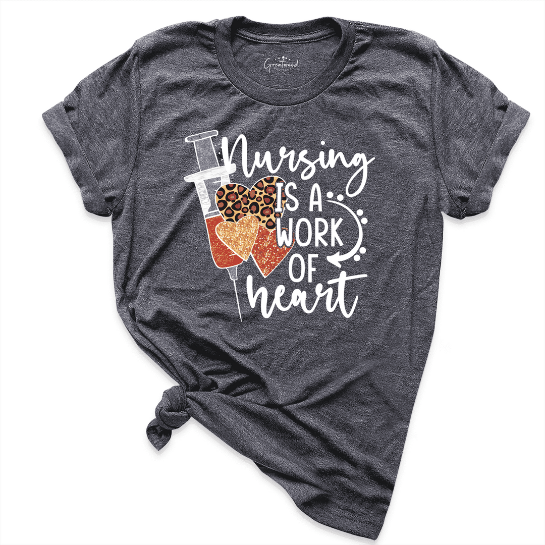 Leopard Heart Nurse Shirt D.Grey - Greatwood Boutique