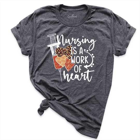 Leopard Heart Nurse Shirt D.Grey - Greatwood Boutique