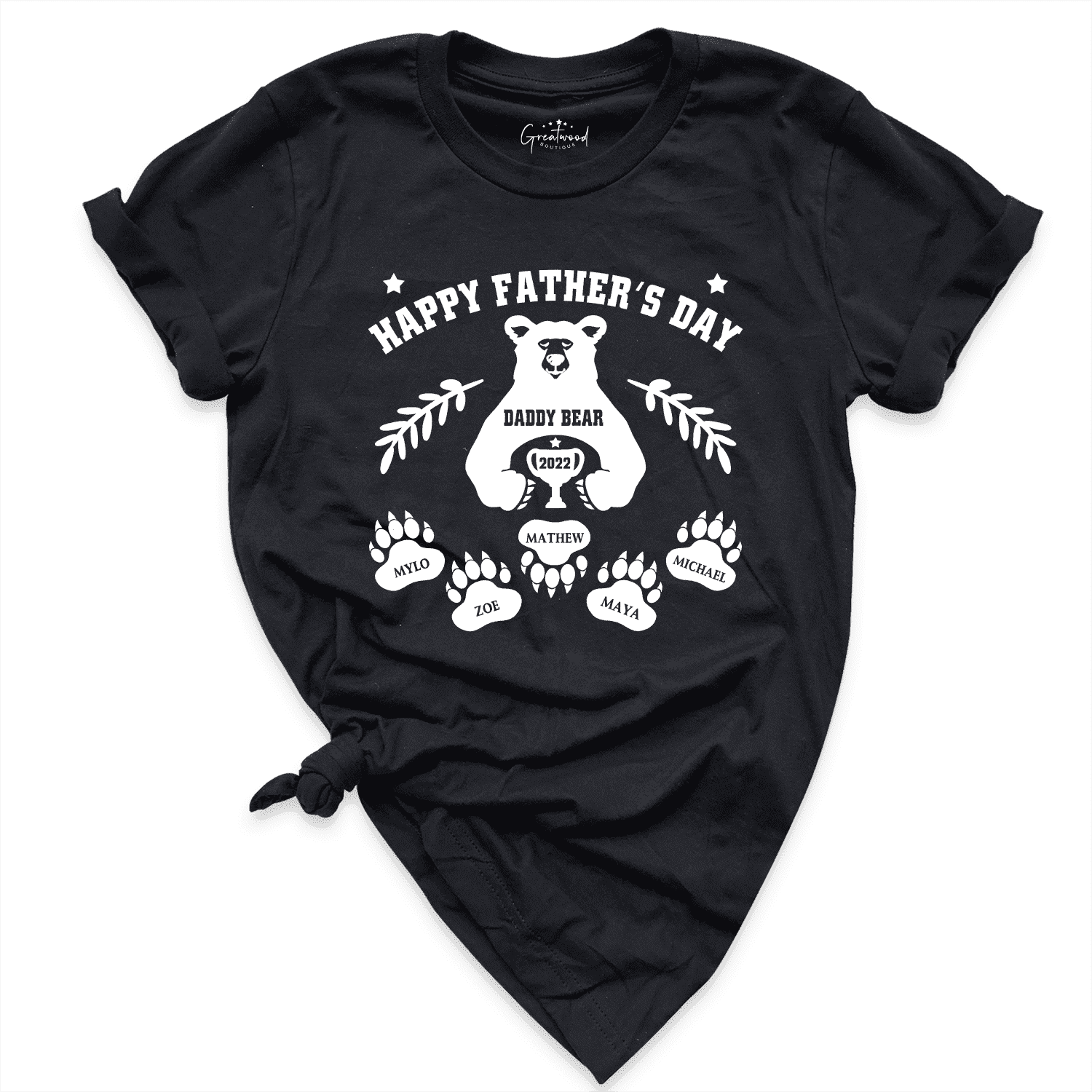 Custom Happy Fathers Day Shirt Black - Greatwood Boutique