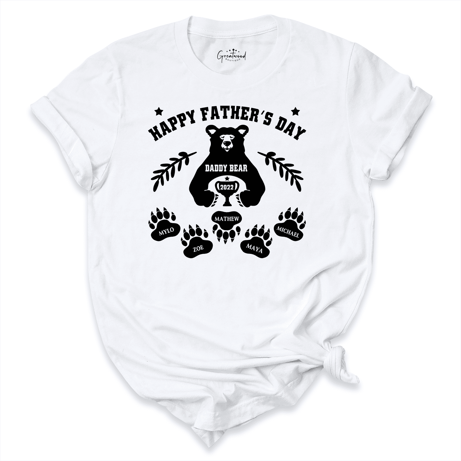Custom Happy Fathers Day Shirt White - Greatwood Boutique