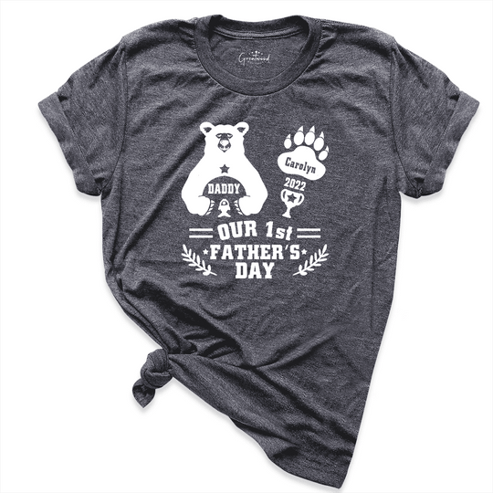 Custom Happy Fathers Day Bear Shirt D.Grey - Greatwood Boutique