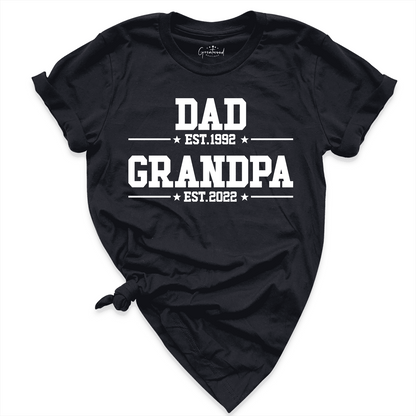 Dad Est Grandpa Est Shirt Black - Greatwood Boutique