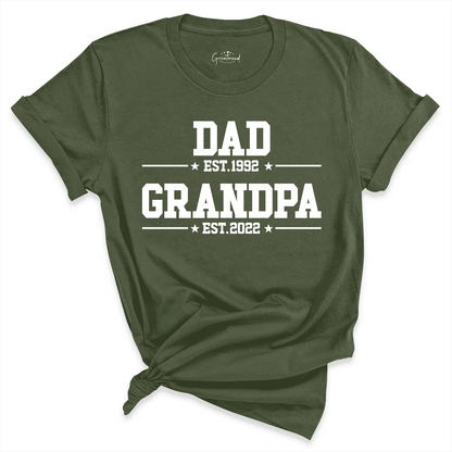 Dad Est Grandpa Est Shirt Green - Greatwood Boutique