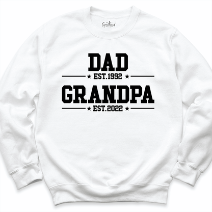Dad Est Grandpa Est Shirt White - Greatwood Boutique