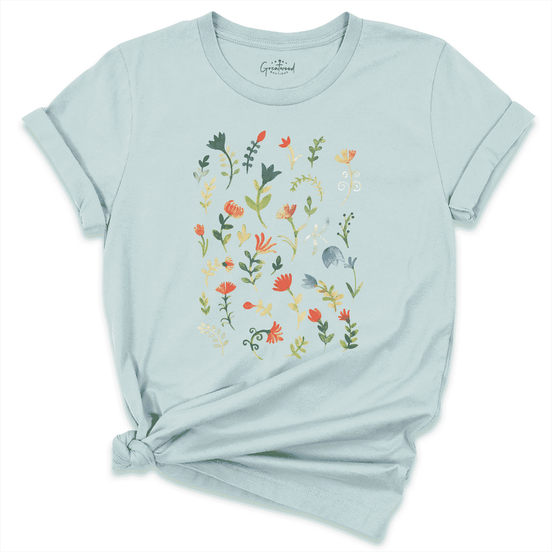 Wildflower Shirt D. blue - Greatwood Boutique