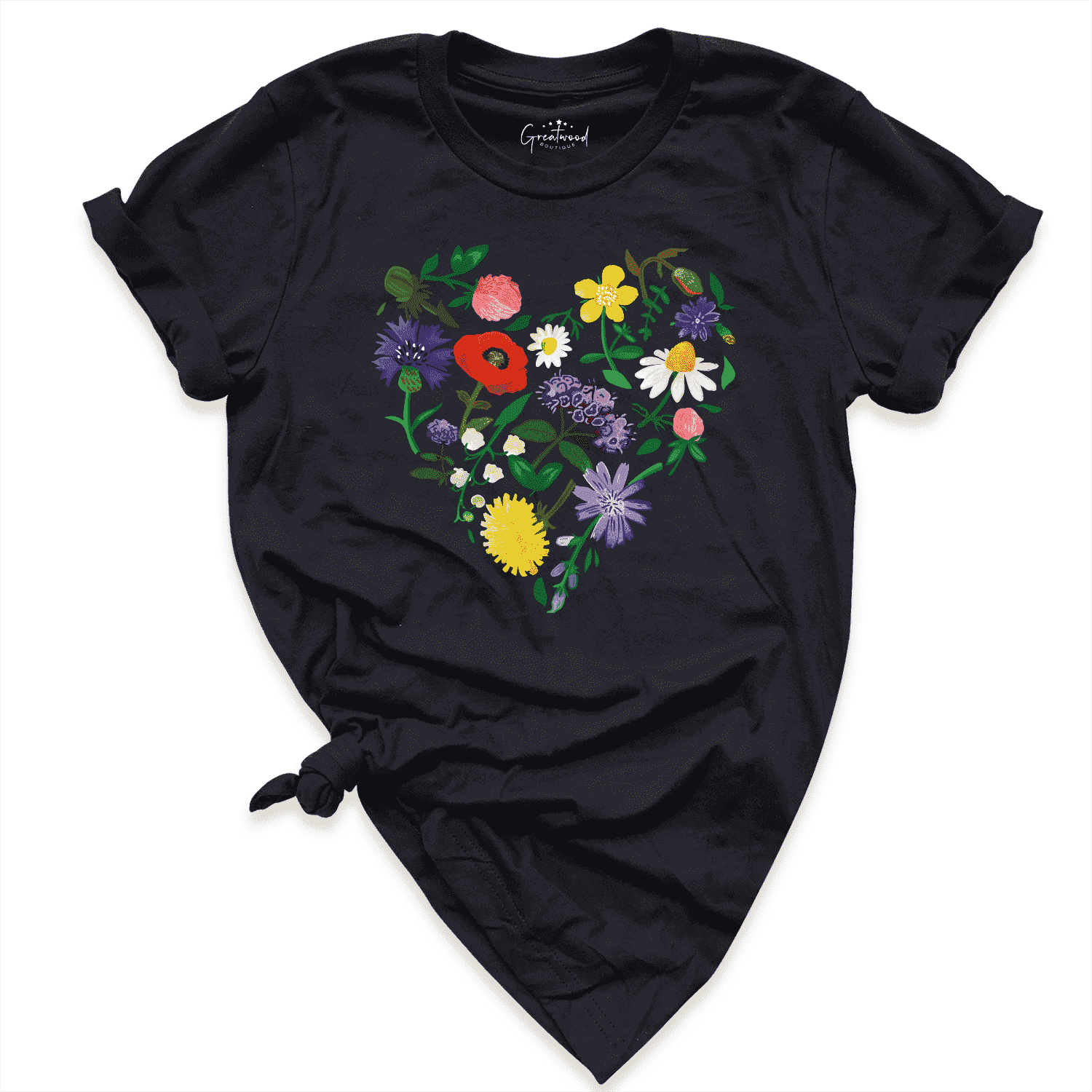 Garden Heart Shirt Black - Greatwood Boutique