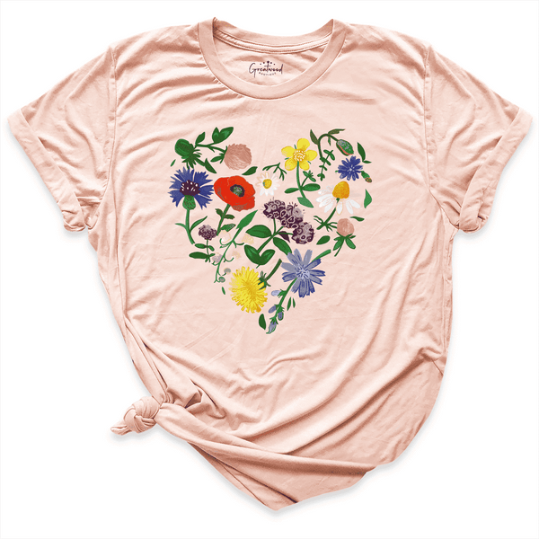 Garden Heart Shirt Peach - Greatwood Boutique