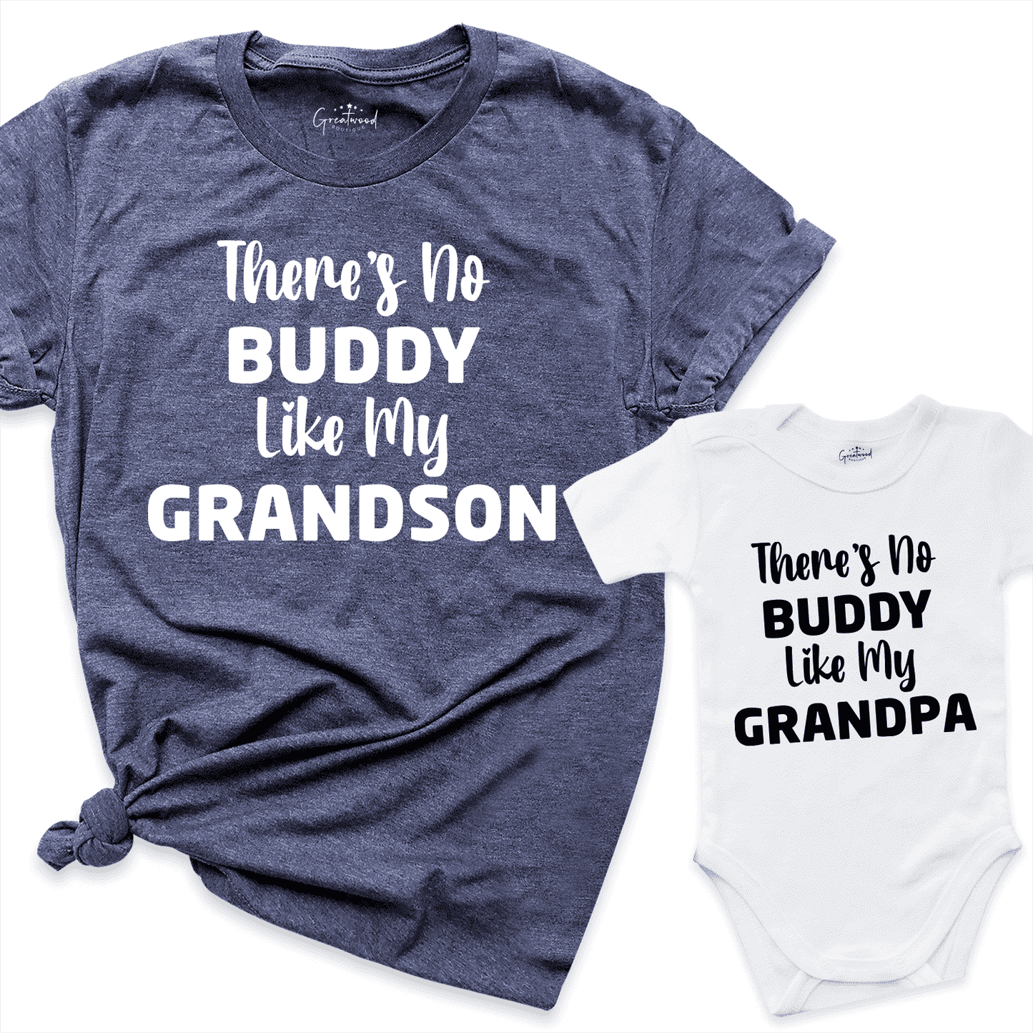There's No Buddy Like My Grandson Shirt Navy - Greatwood Boutique