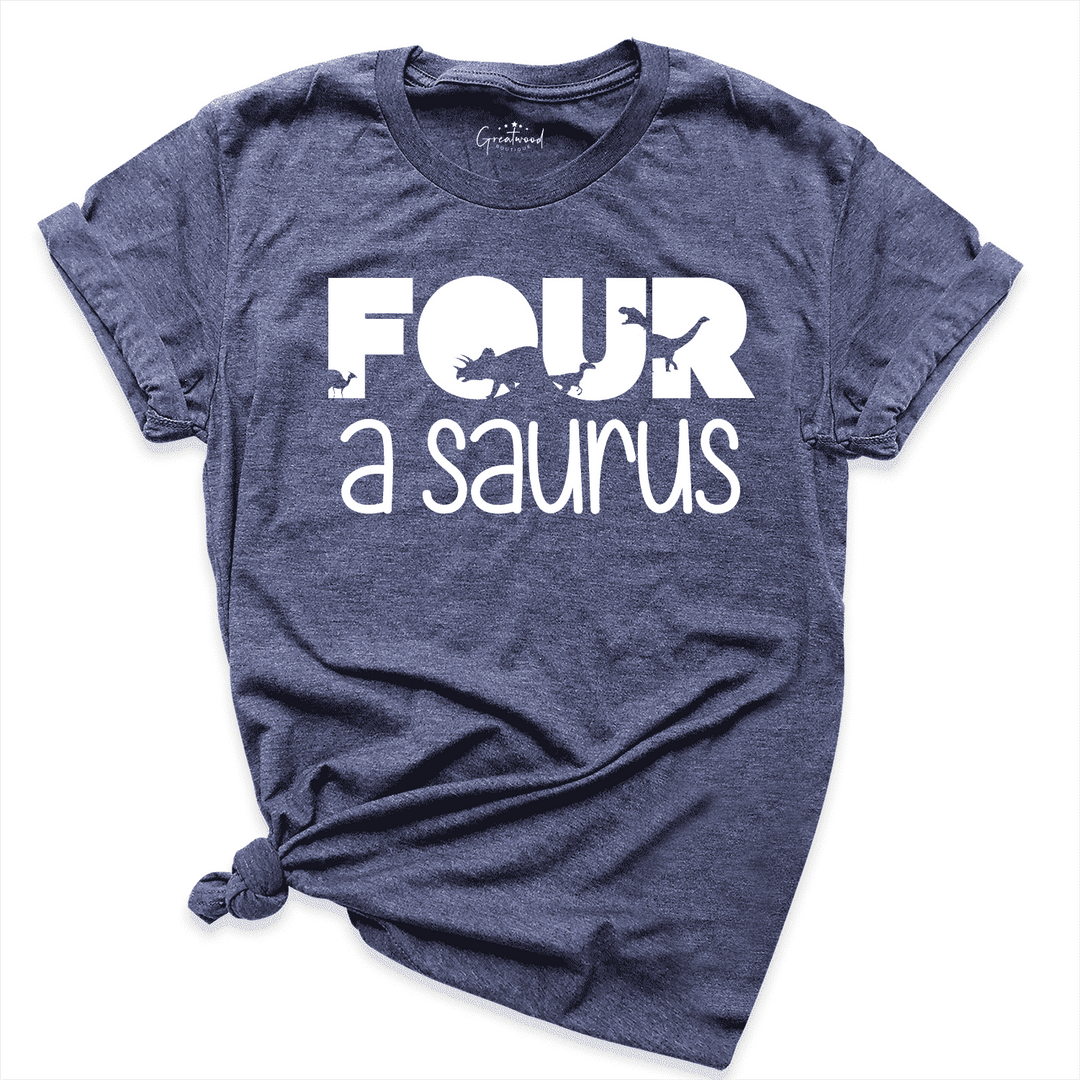 Four A Saurus Shirt Navy - Greatwood Boutique