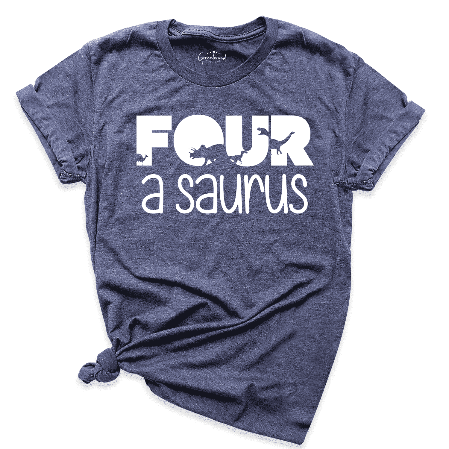 Four A Saurus Shirt Navy - Greatwood Boutique