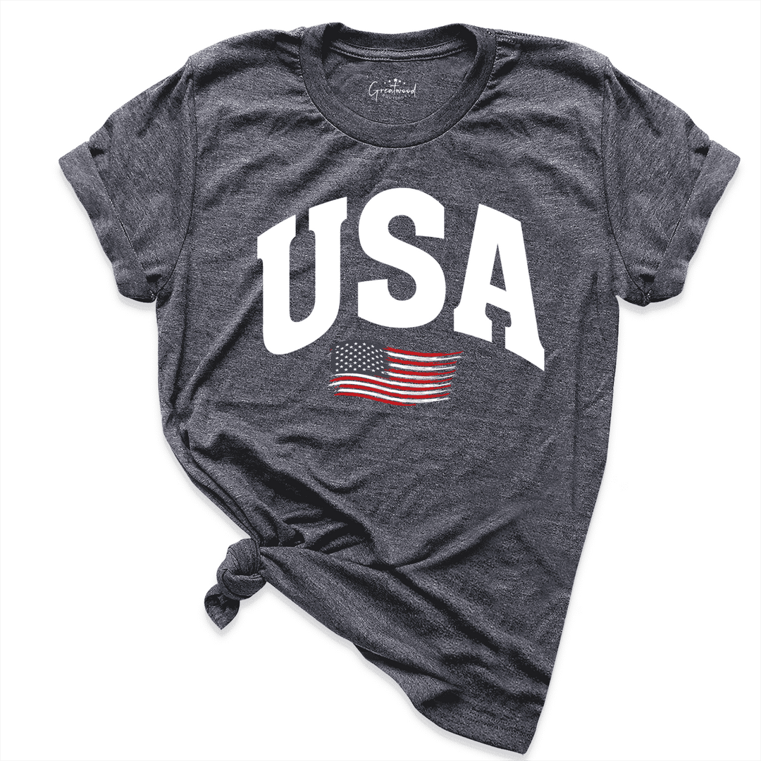 USA Flag Shirt D.Grey - Greatwood Boutique