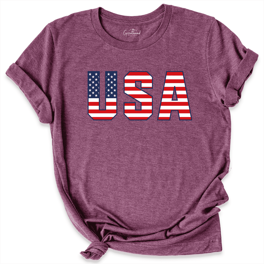 USA Shirt Maroon - Greatwood Boutique