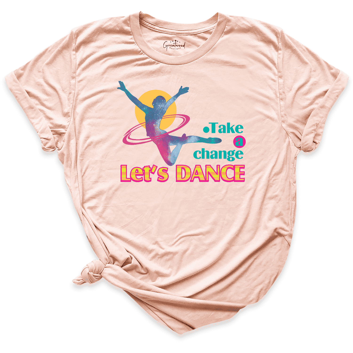 Let’s Dance Shirt Peach - Greatwood Boutigue
