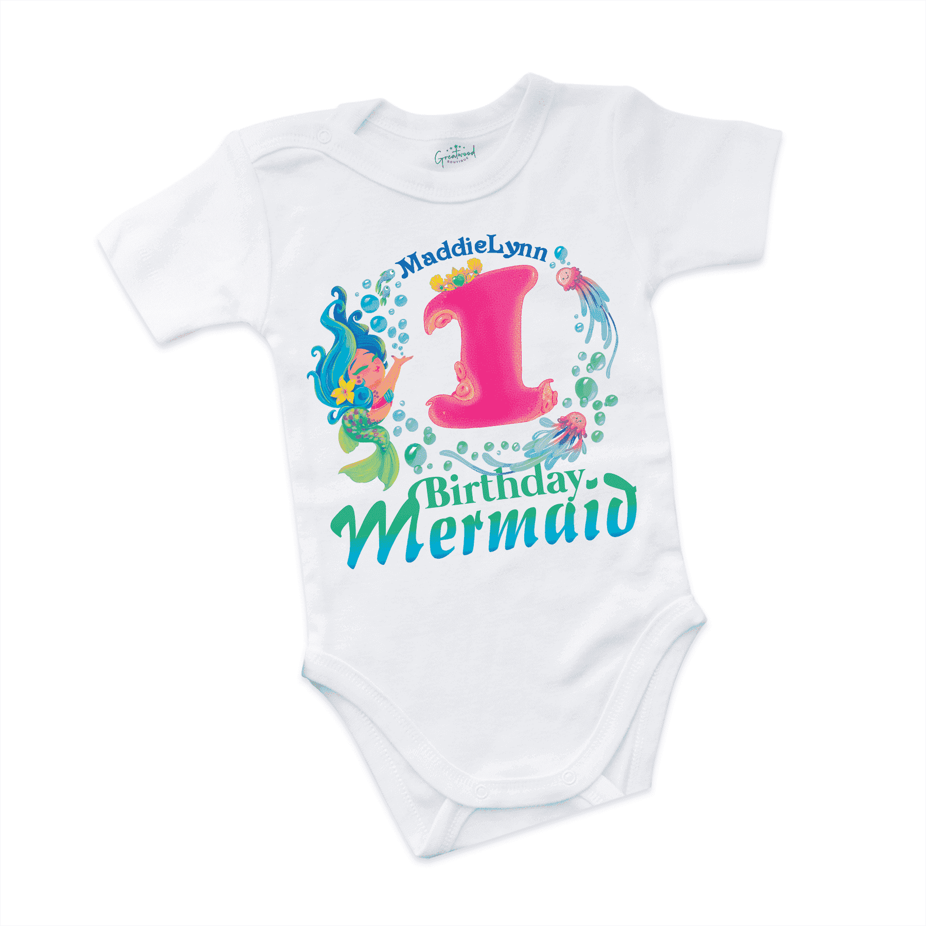 Mermaid Birthday Girl Shirt White - Greatwood Boutique