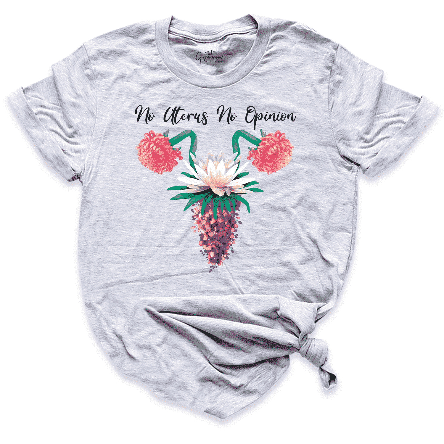 No uterus No opinion shirt Grey - Greatwood Boutique