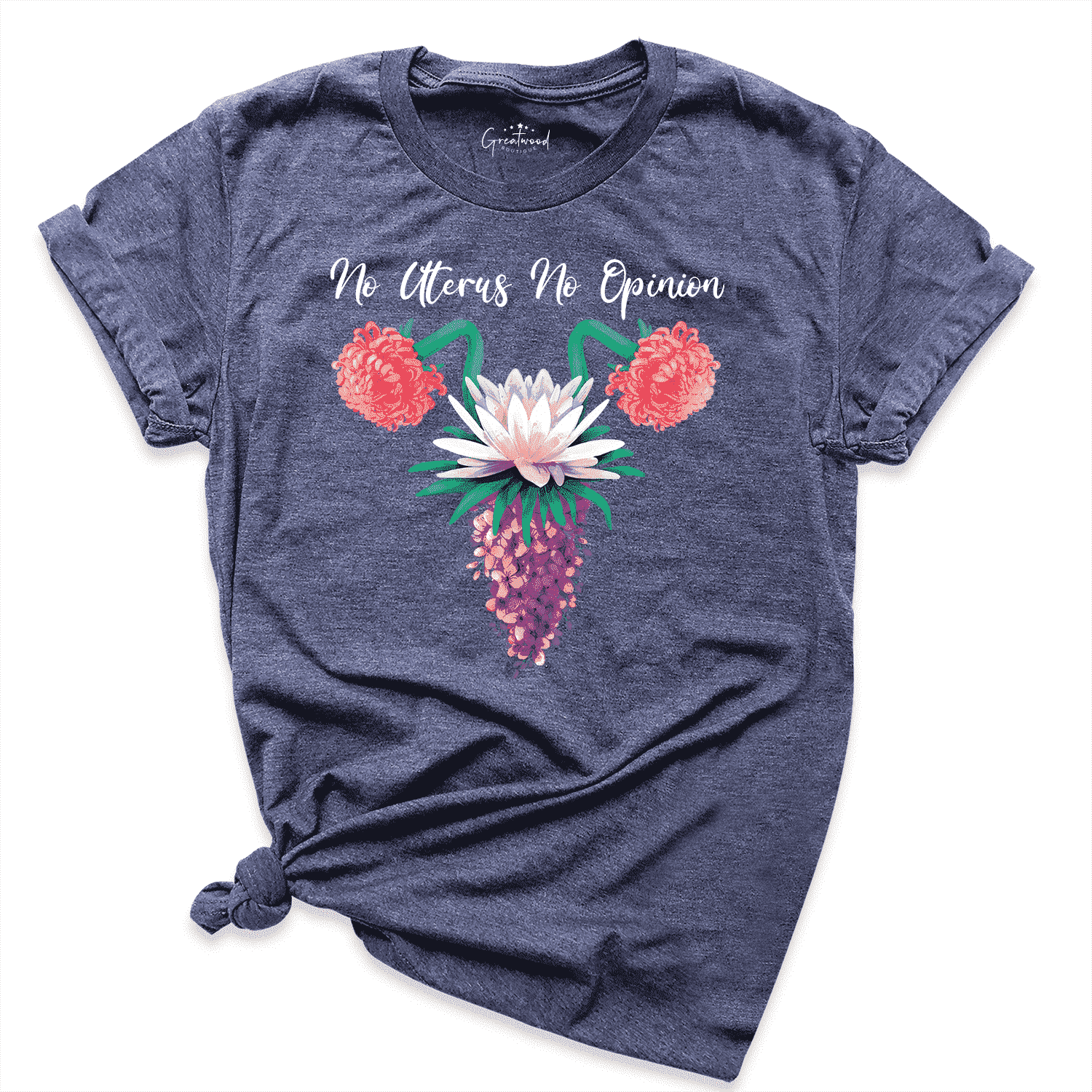 No uterus No opinion shirt Navy - Greatwood Boutique