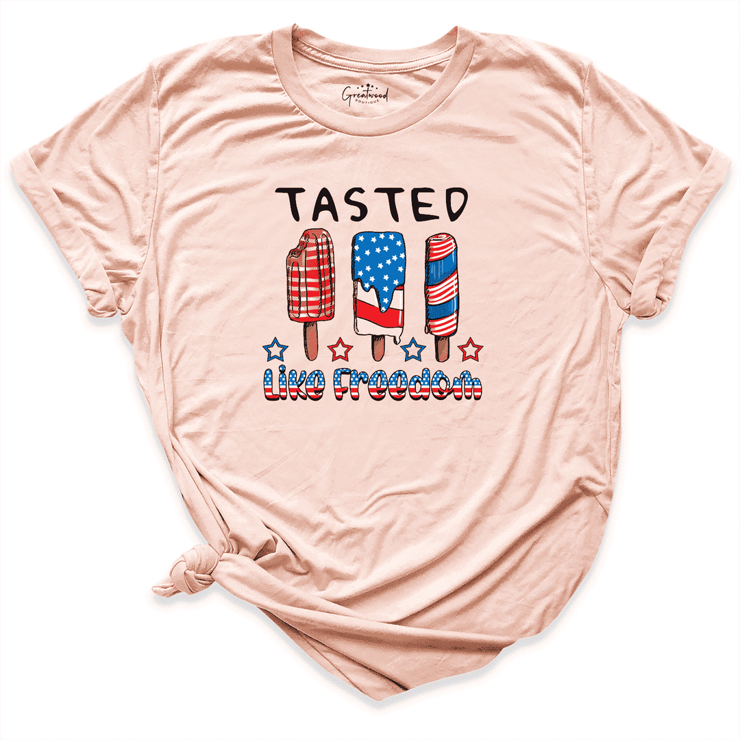 Tasted Like Freedom Usa Shirt Peach - Greatwood Boutique
