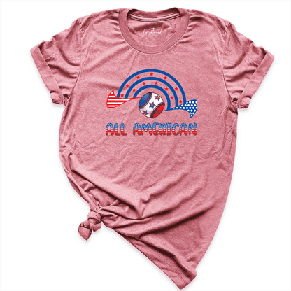 All American Baseball Shirt Mauve - Greatwood Boutique