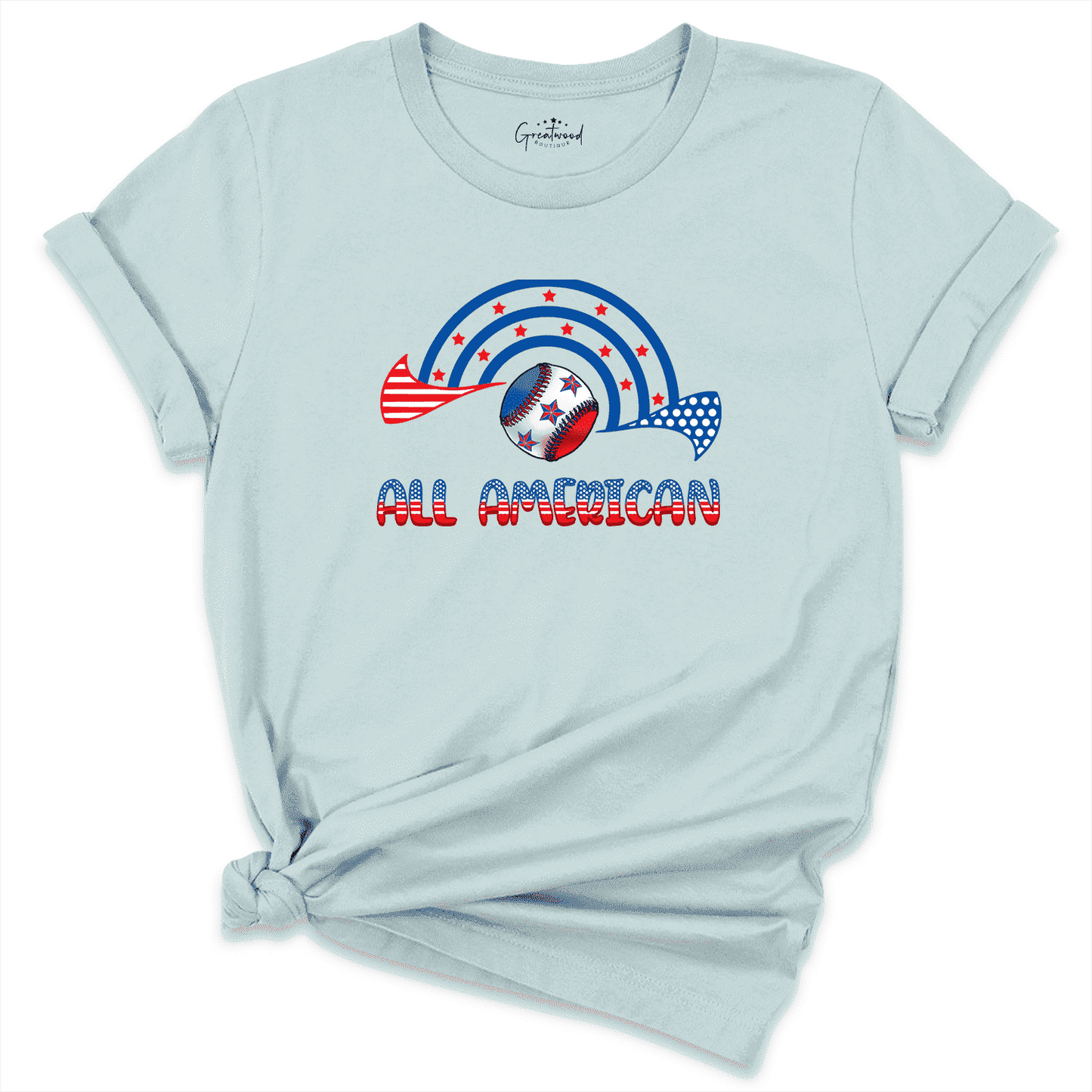 All American Baseball Shirt Blue - Greatwood Boutique