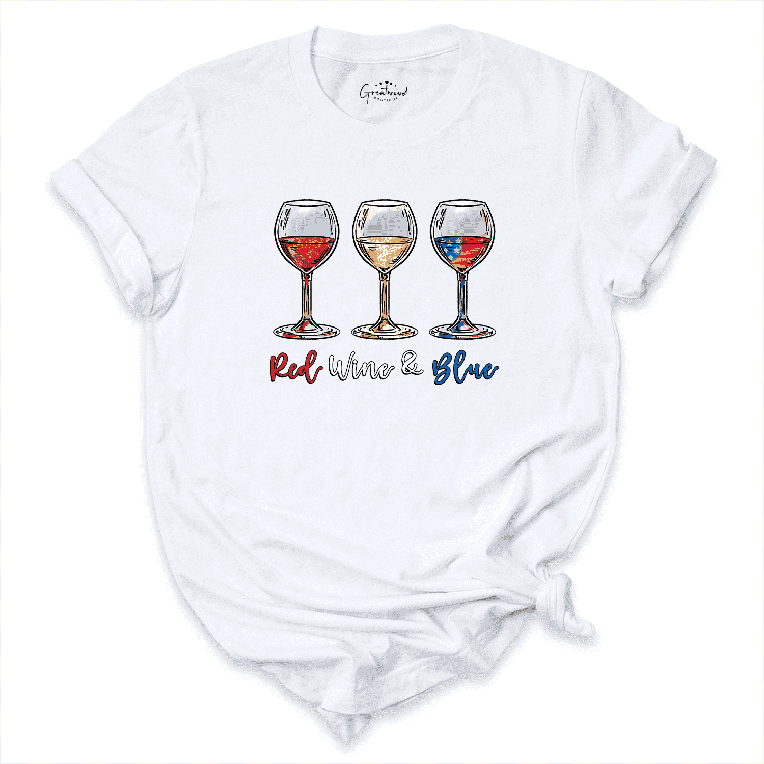Red Wine Blue Shirt White - Greatwood Boutique