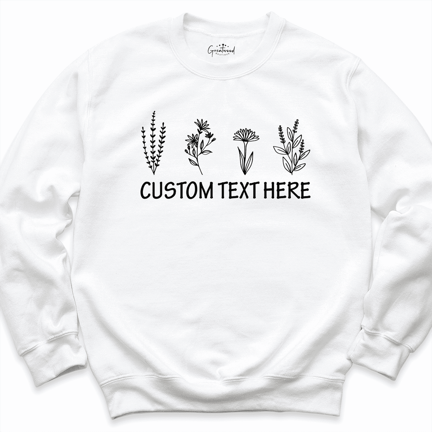 Custom Plant Sweathirt White - Greatwood Boutique