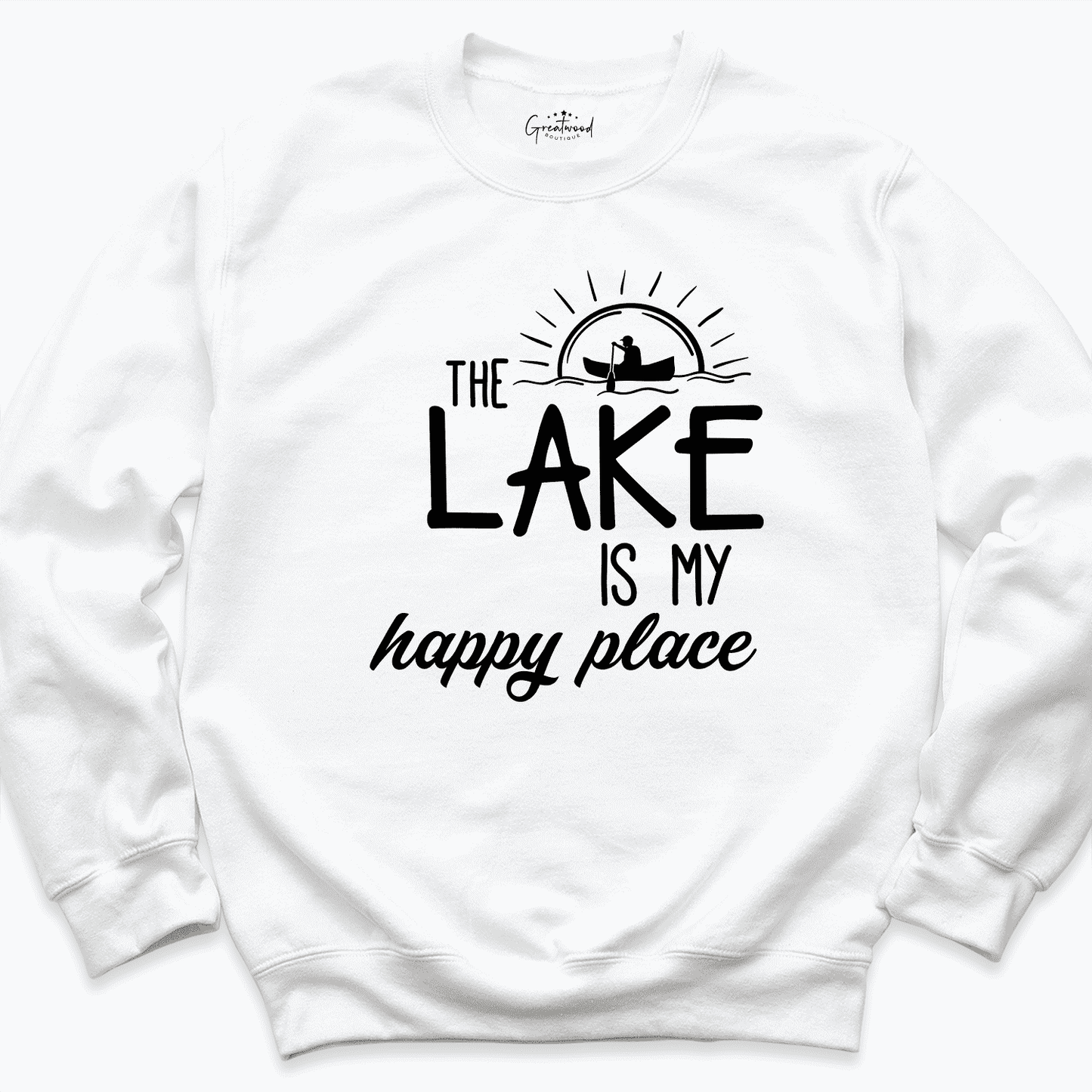 The Lake is my Happy Place Shirt White - Greatwood Boutique