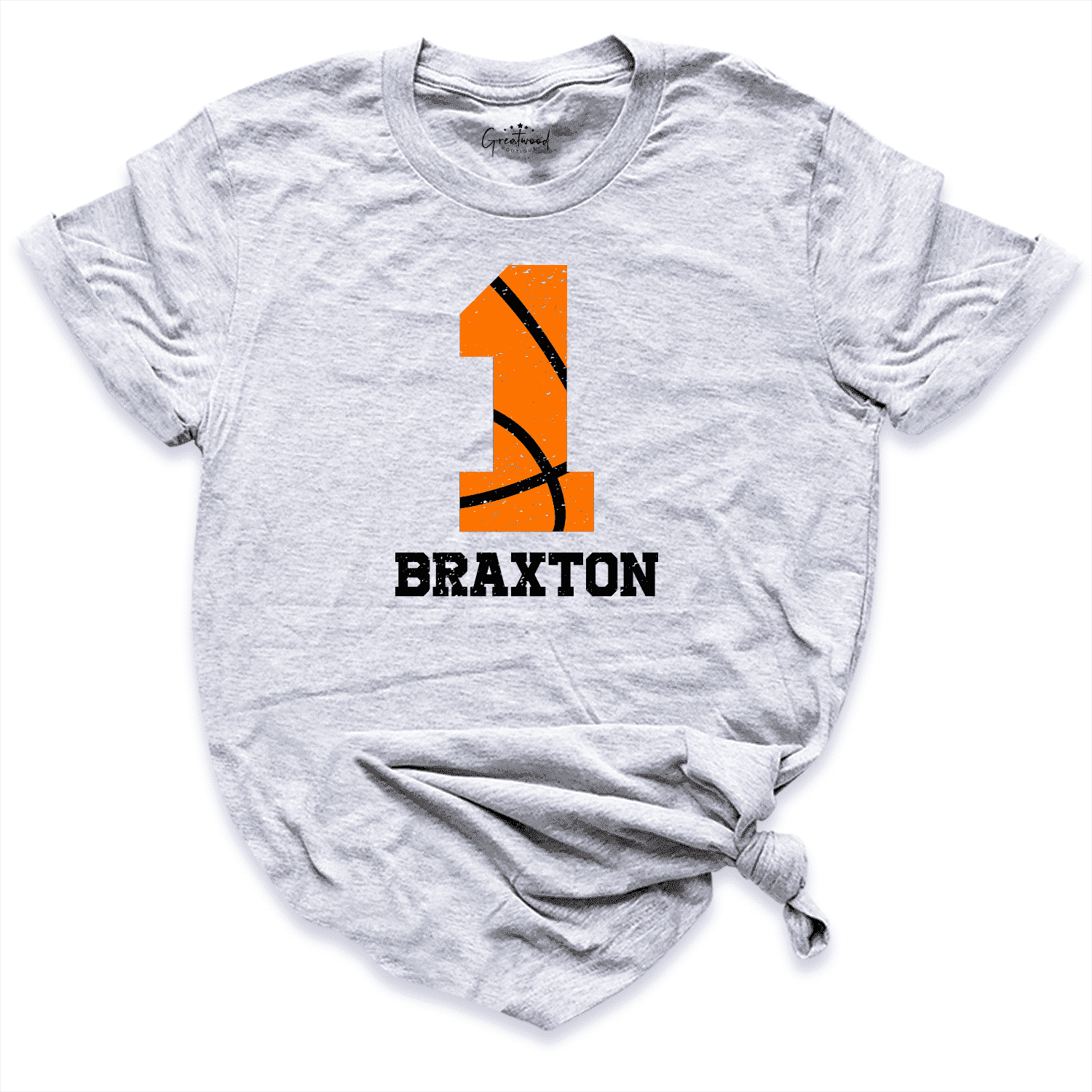 Custom Basketball Number Shirt Grey - Greatwood Boutique