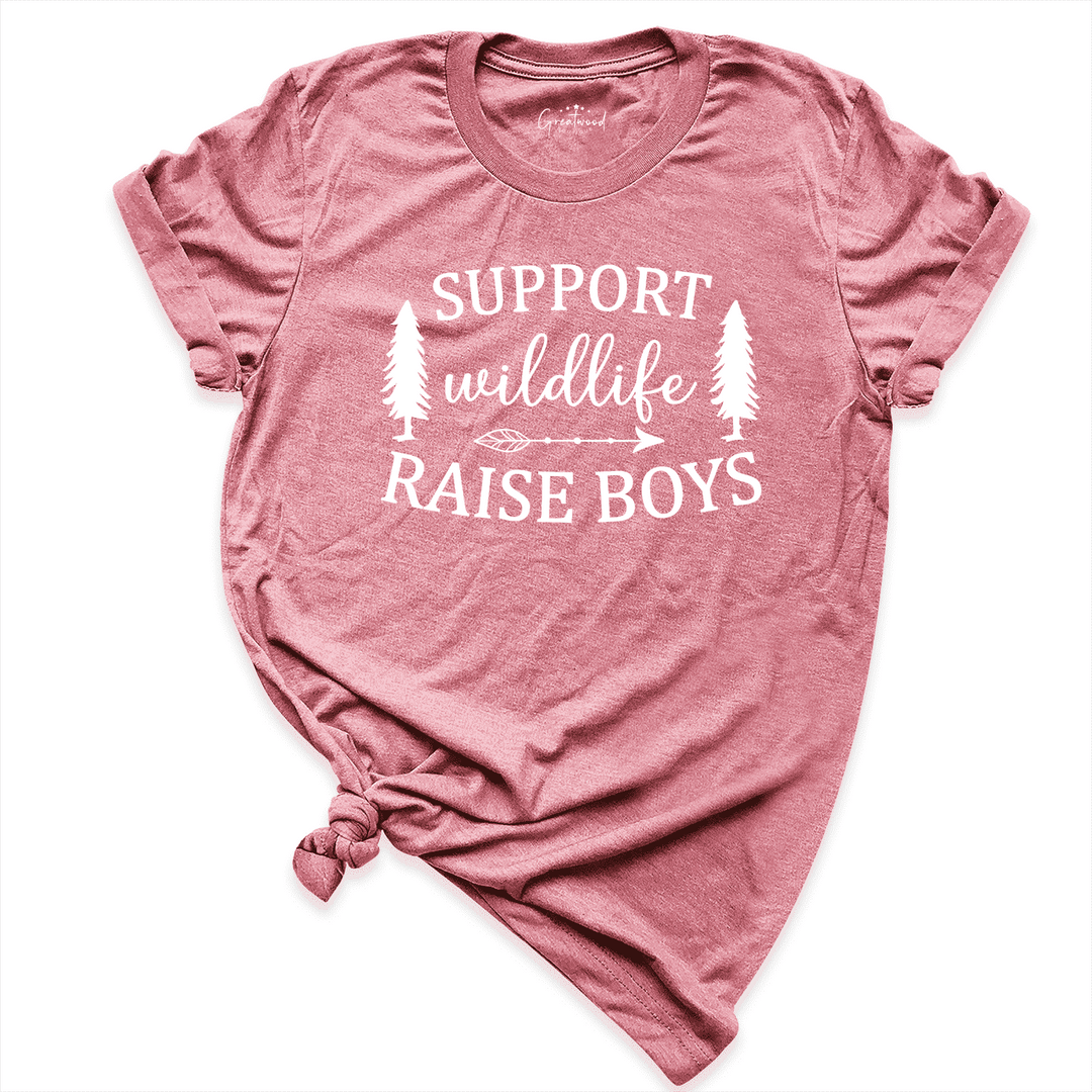 Support Wildlife Raise Boys Shirt Mauve - Greatwood Boutique