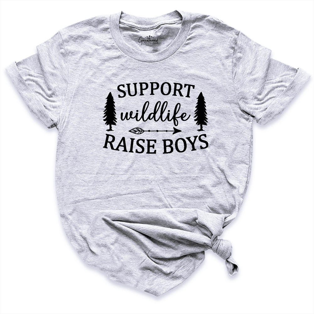 Support Wildlife Raise Boys Shirt Grey - Greatwood Boutique