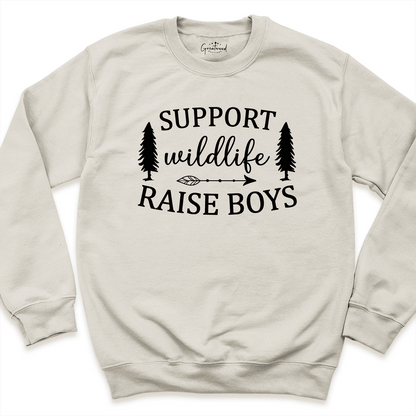 Support Wildlife Raise Boys Sweatshirt Sand - Greatwood Boutique