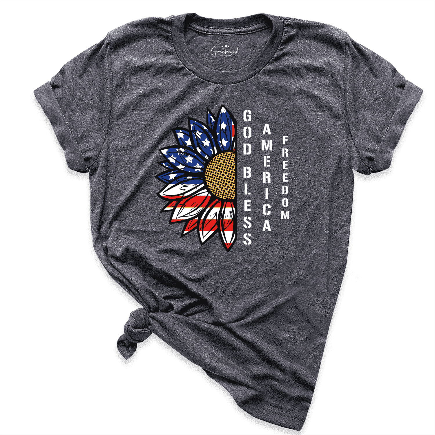 God Bless America Freedom Shirt D.Grey - Greatwood Boutique