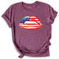 American Lips Kiss Shirt Maroon - Greatwood Boutique
