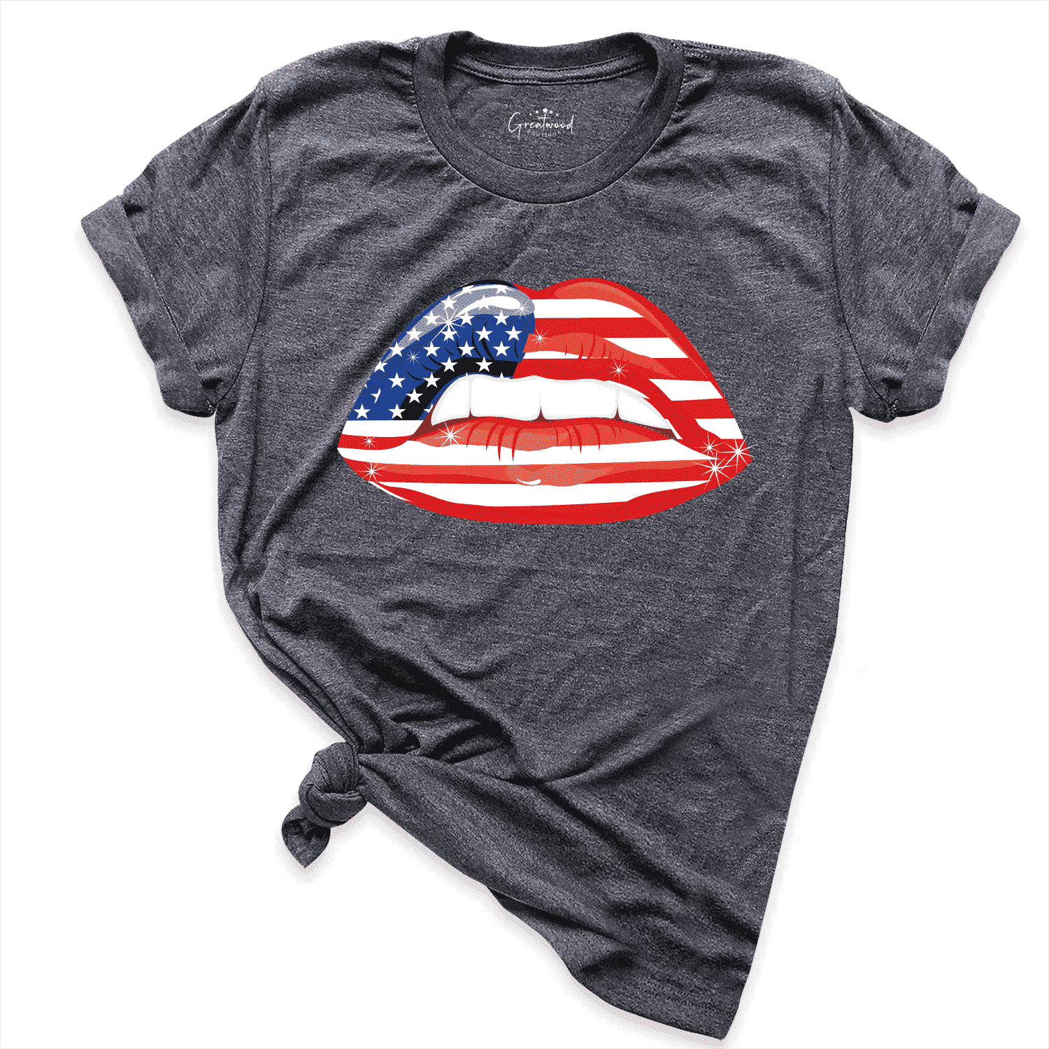American Lips Kiss Shirt D.Grey - Greatwood Boutique
