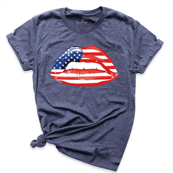 American Lips Kiss Shirt Navy - Greatwood Boutique
