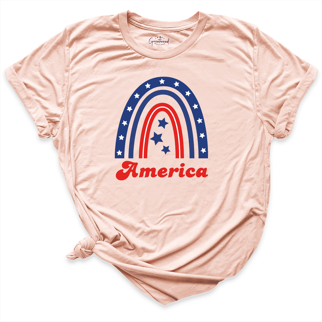 America Shirt Peach - Greatwood Boutique
