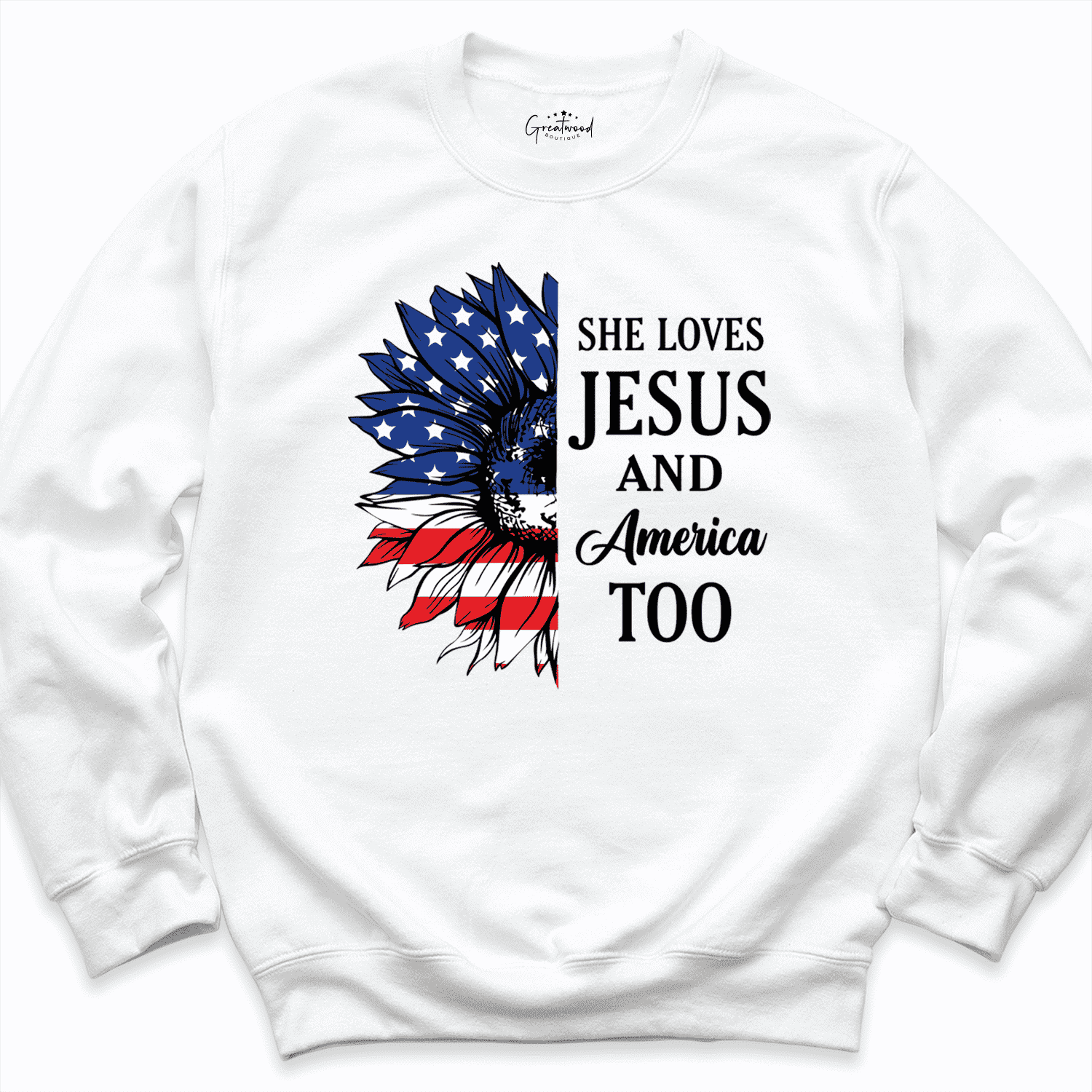 She Loves Jesus And American Too Shirt White - Greatwood Boutique