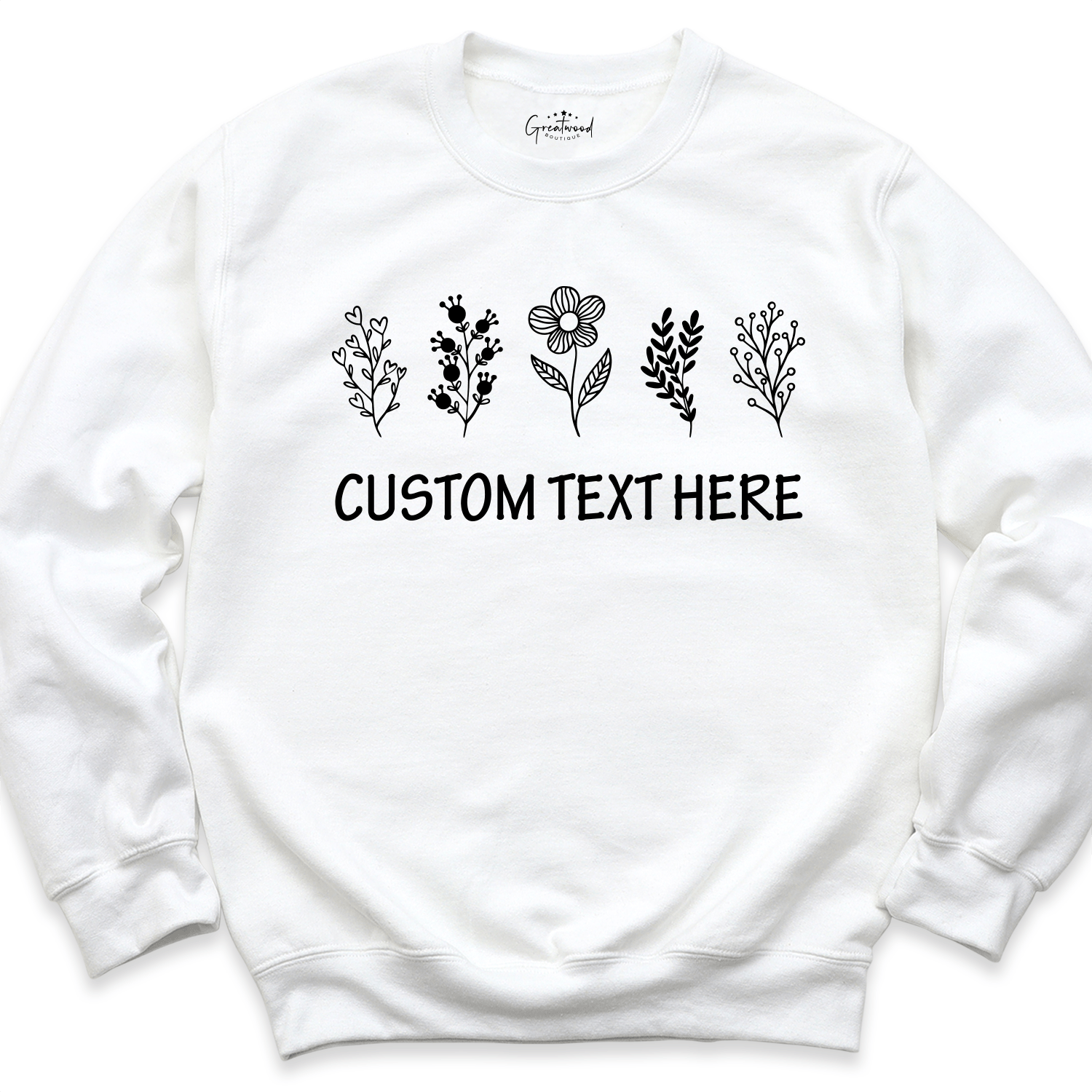 Custom Text Shirt White - Greatwood Boutique