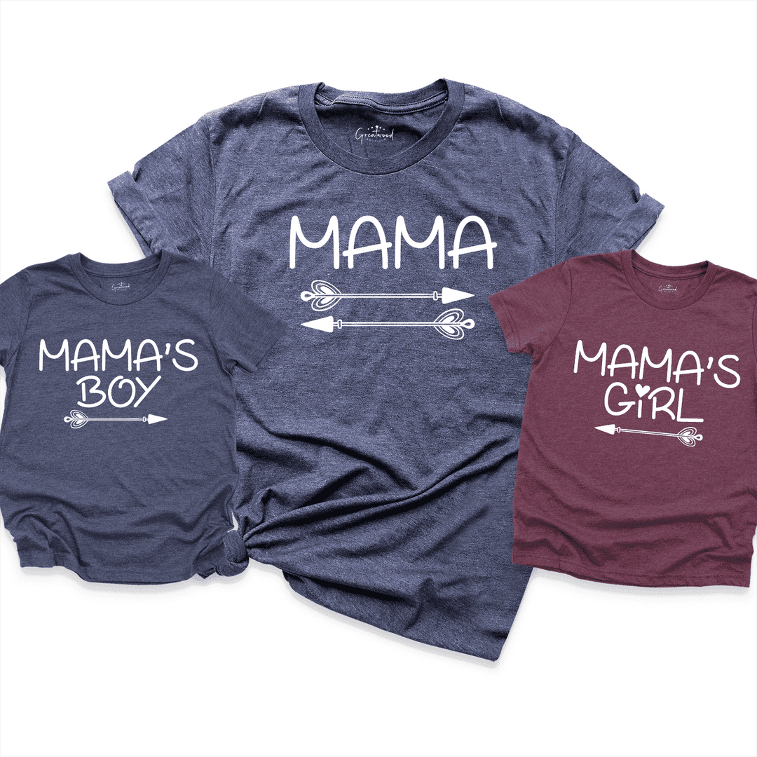 Mama Girl & Boy Shirt Navy - Greatwood Boutique