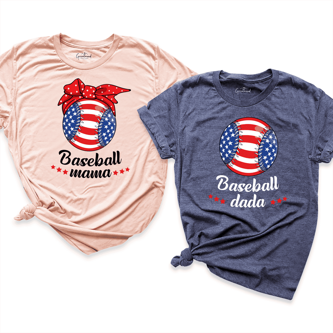 Baseball Mama&Dada Shirt Peach - Greatwood Boutique